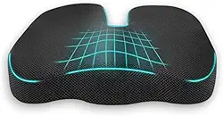 Almofada Ortopédica para Cadeira Gamer – Espuma Viscoelástica de Alta Densidade – Suporte Ergonômico para Cóccix, Ciática e Lombar – Capa de Veludo Preta Lavável