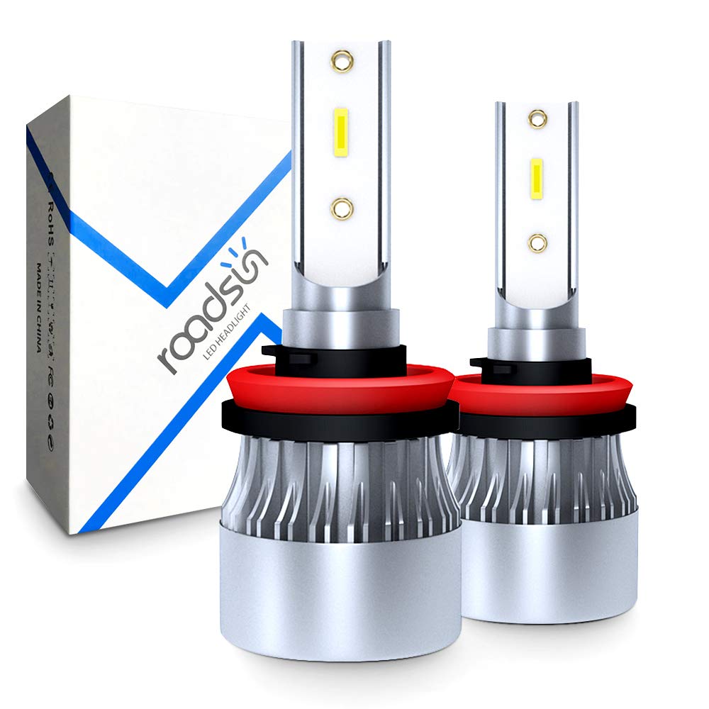 Meet-GT 1902H11(H8 H9) LED Conversion Kit, 60W 6000LM 6000K All in One Headlight Bulb, Fog Driving Light, Halogen Headlight Replacement IP68 Waterproof Conversion Kit, 1 Pair (H11(H8,H9))