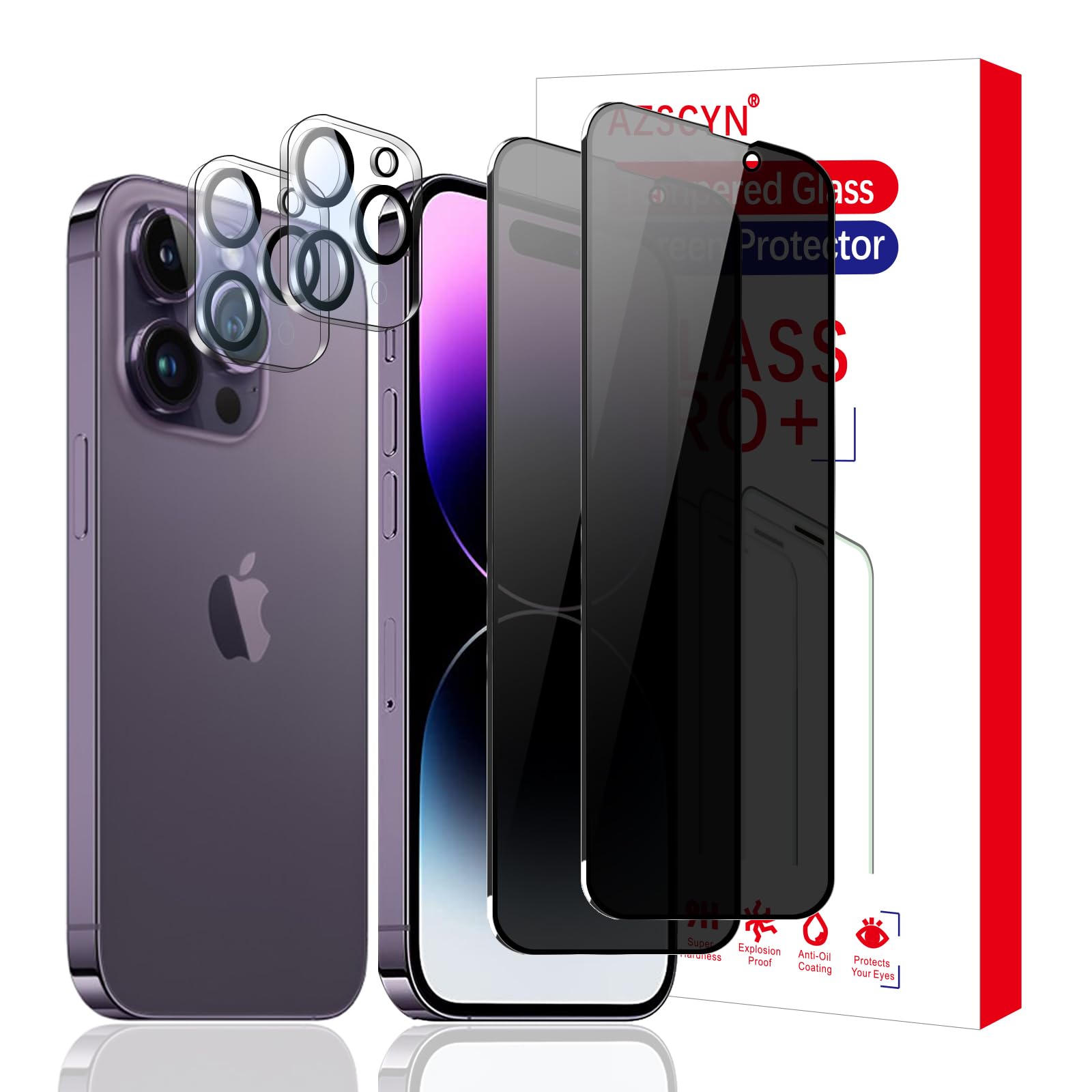 FYDIKHN 2 Piezas De Vidrio Templado De Privacidad Para IPhone 13 Pro Max/iPhone 14 Plus