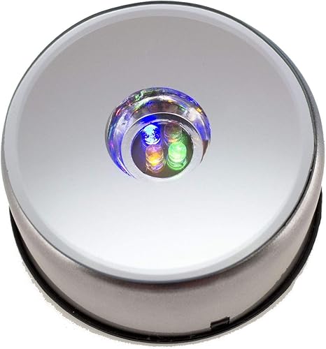 Luz LED Soporte para vidrio/cristal, giratorio, cuatro colores