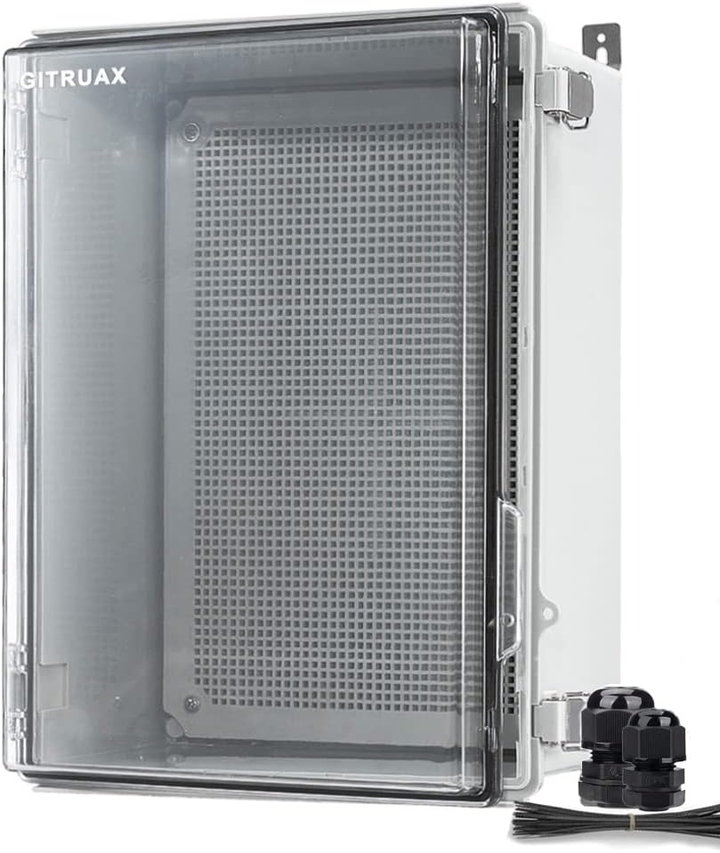 Large Waterproof Electrical Enclosure Box ip67 Outdoor Junction Box Plastic ABS and Project Box (Clear Cover,15.8"×11.8"×7.1"T)