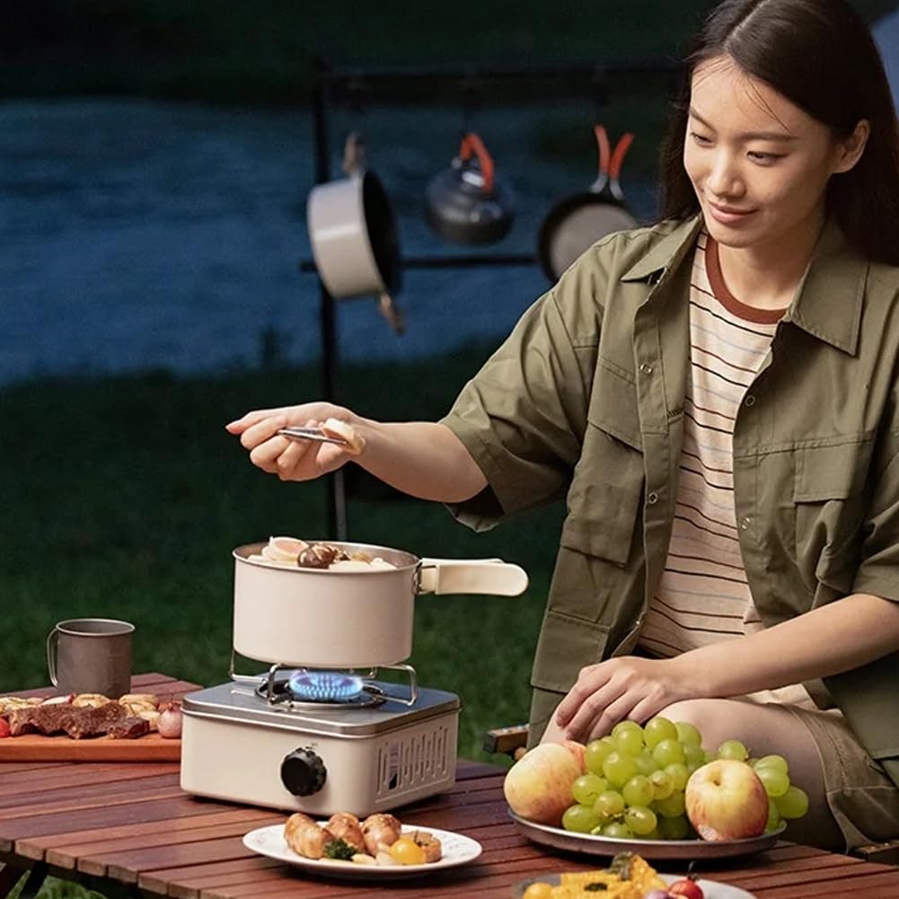 Outdoor Camping Kuchenka gazowa Mocny grill turystyczny Super lekki podróżny sprzęt kuchenny - zielony