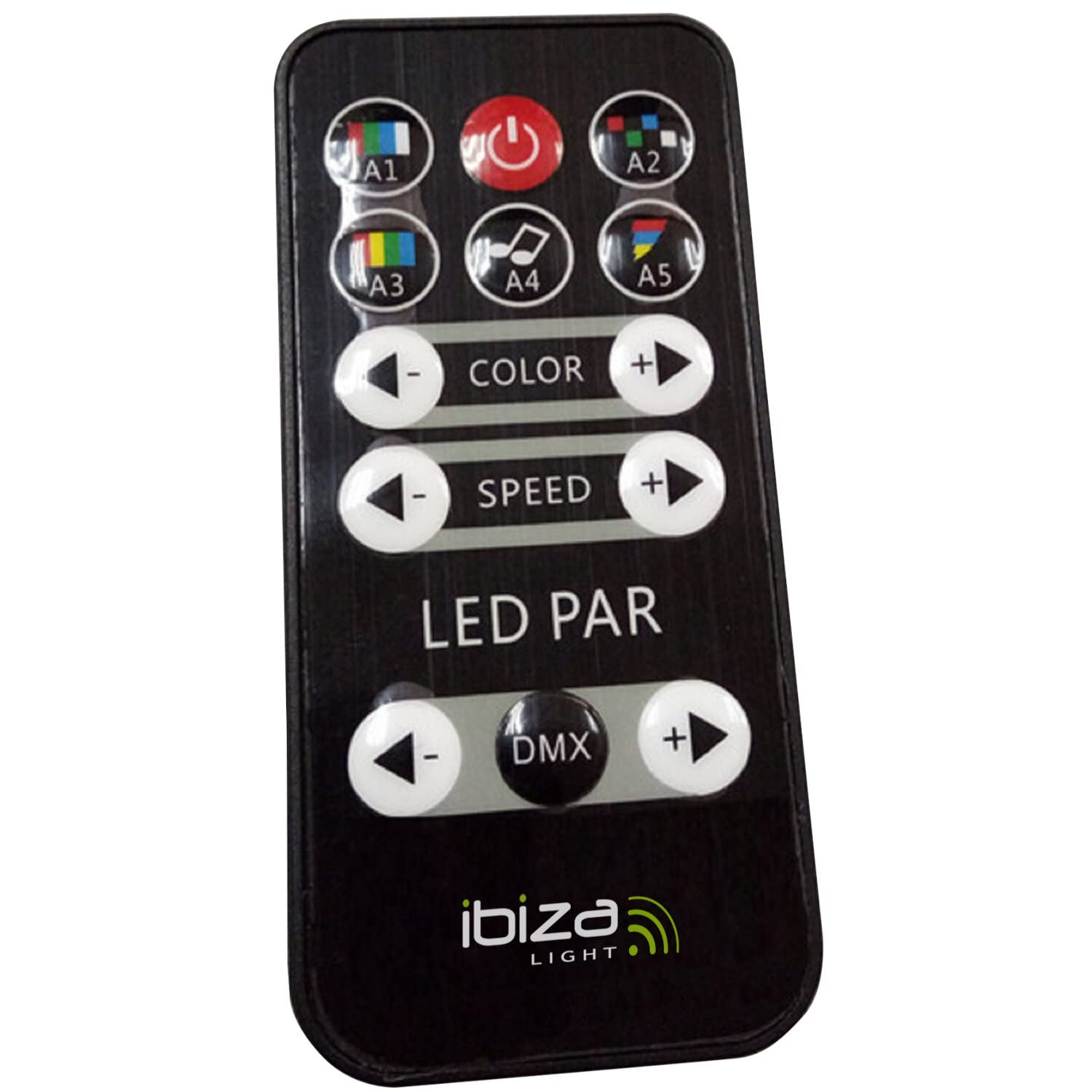 Ibiza - PAR-MINI-RGB3 - Foco PAR con 12 LEDs RGB de 3W cada uno 3-IN-1 con efecto estroboscópico - Negro