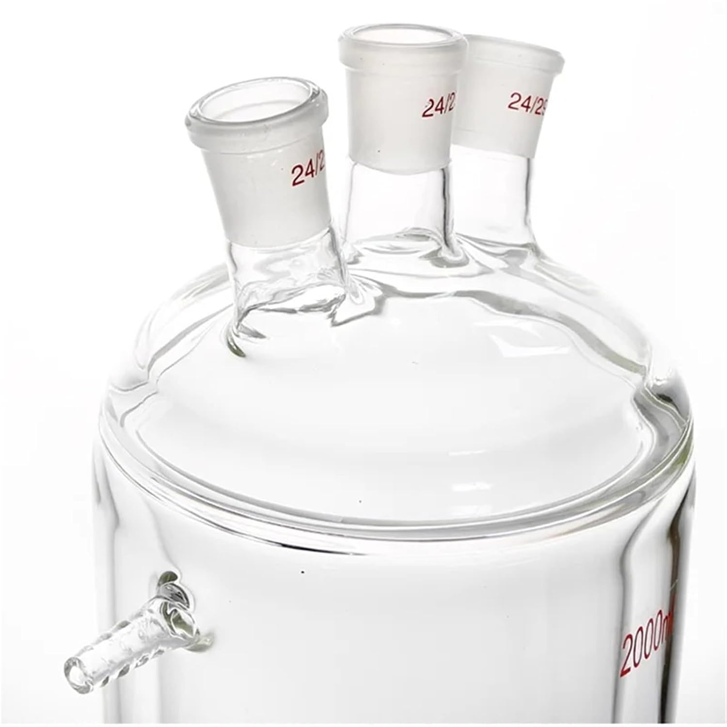 Double-Layer Jacketed Reaction Bottles Glass Flasks(100ml 19X19X19X19)