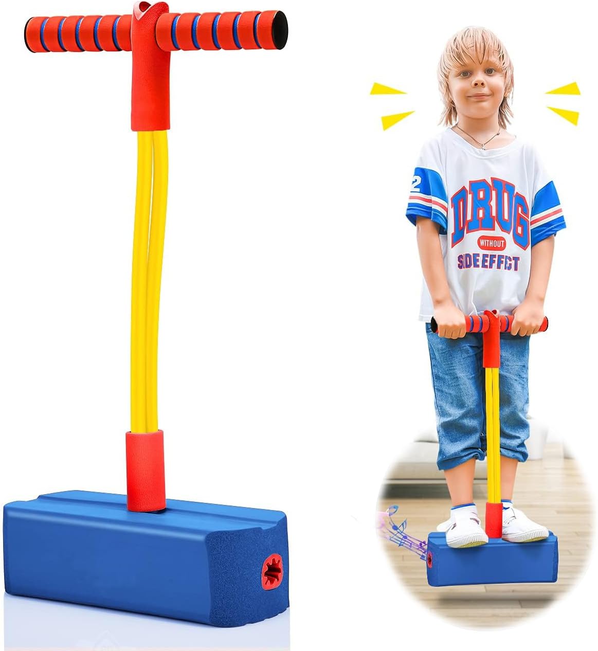Pogo Stick for Kids, Foam Pogo Jumper Stick for Kids 3-12 Year Old, Children Toys, Festival Presents, Birthday Gifts (Blue)