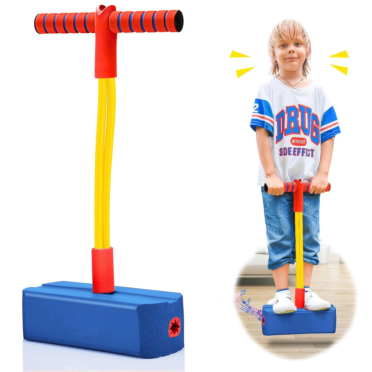 Pogo Stick for Kids, Foam Pogo Jumper Stick for Kids 3-12 Year Old, Children Toys, Festival Presents, Birthday Gifts (Blue)