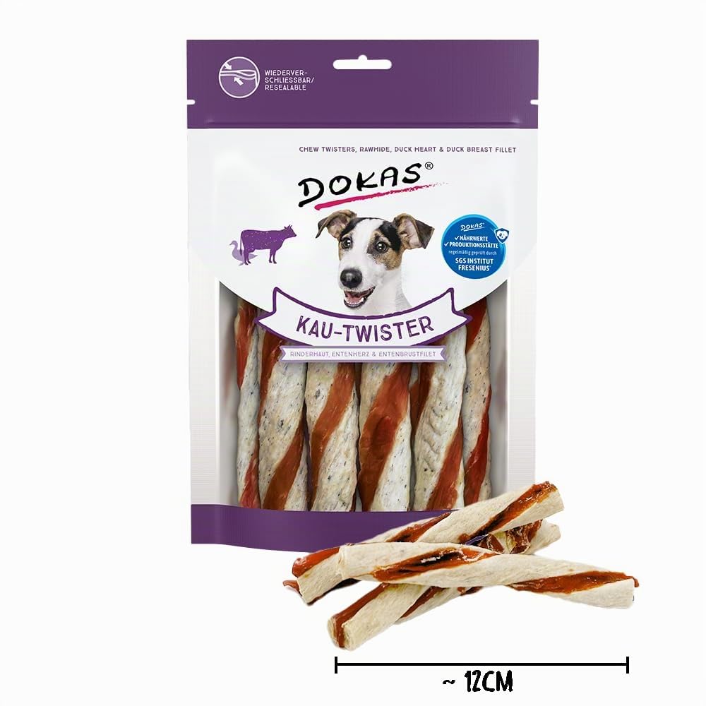 DOKAS Getreidefreier Premium Kausnack für Hunde – Ideal als Belohnung, 200 g (9er Pack)