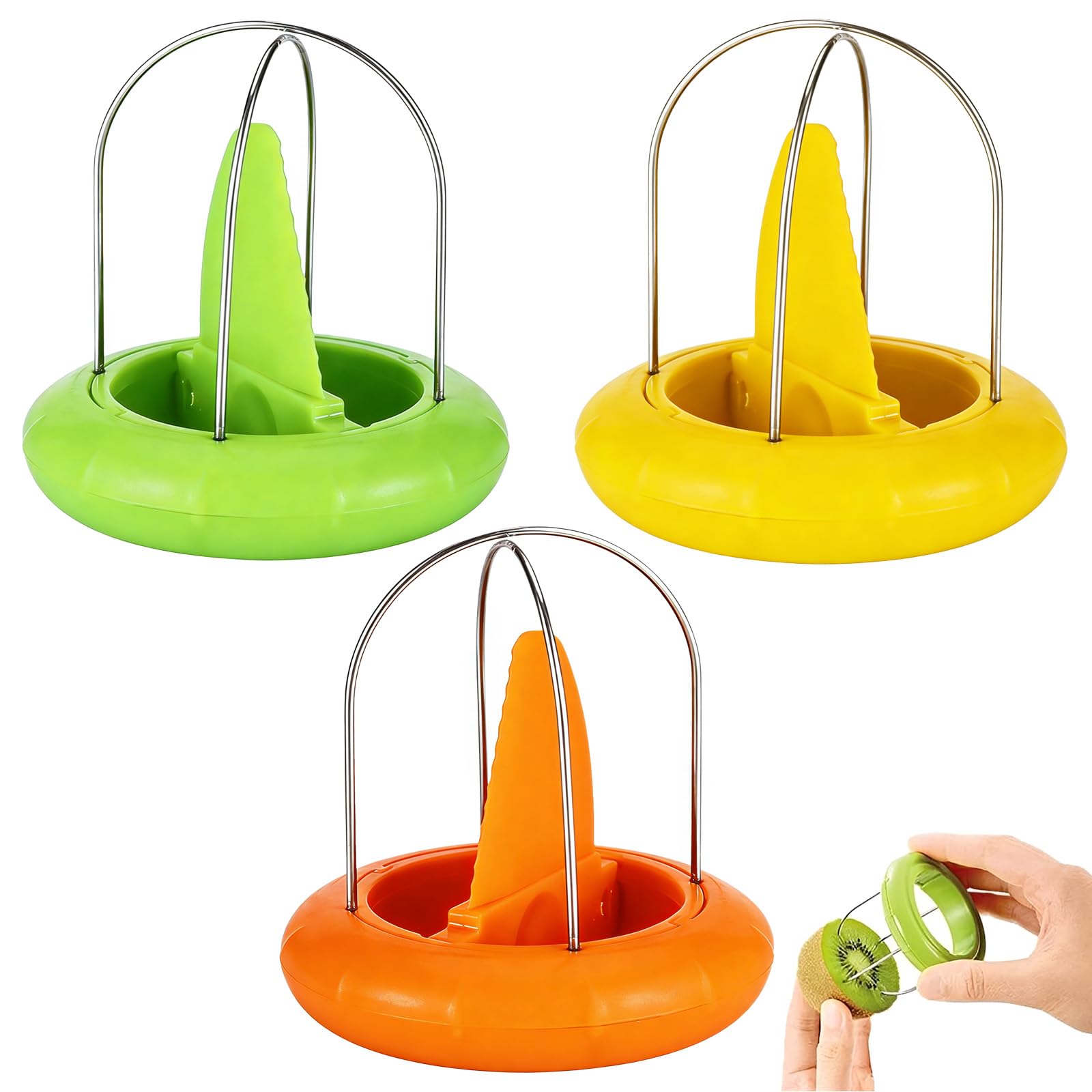 Lot de 3 éplucheurs de kiwi coupe-kiwi en plastique - Mini coupe-fruits - Ustensiles de cuisine