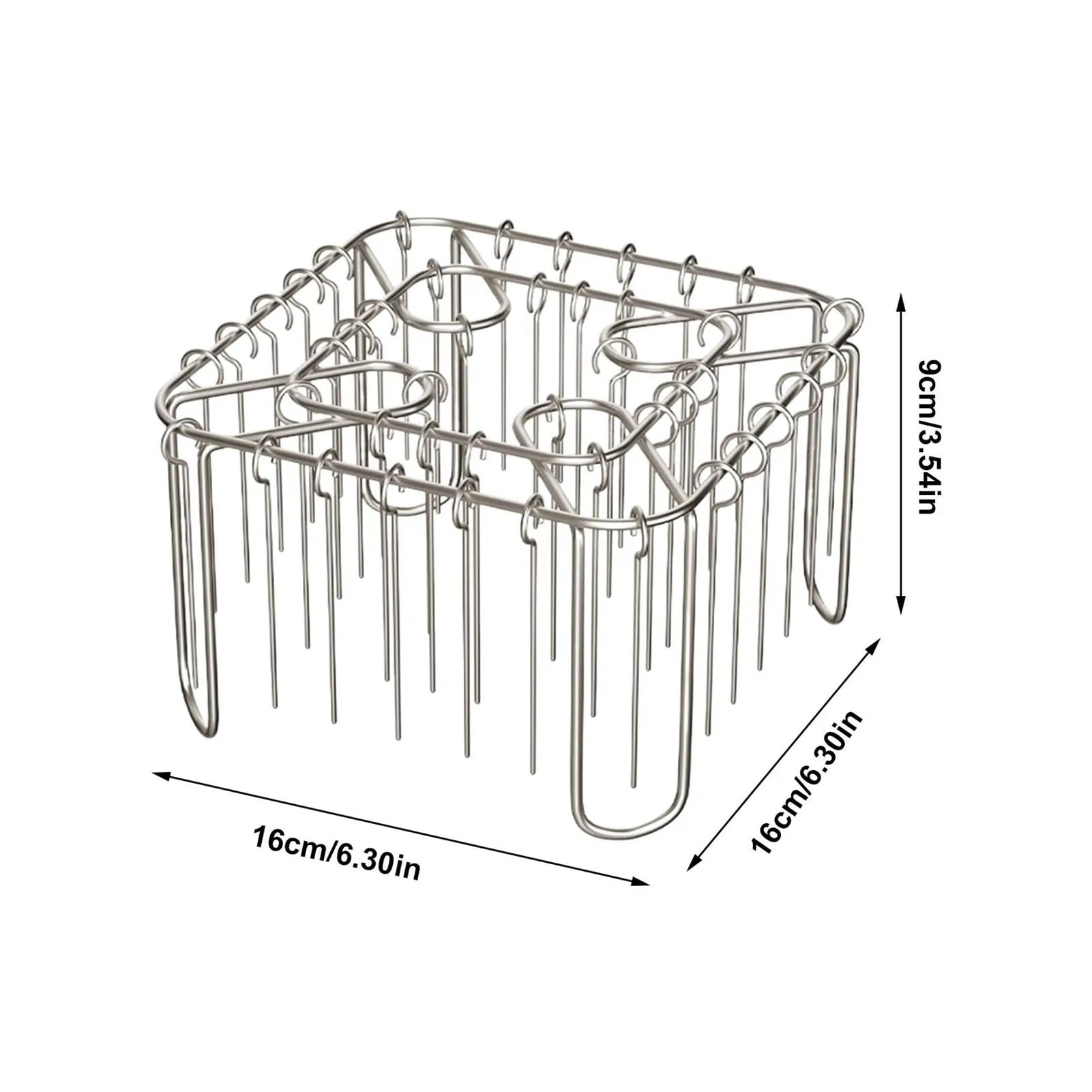 Genérico Rejilla for freidora de Aire con 40 brochetas for Cocina | Acero inoxidable, apto for uso alimentario, reutilizable, antideslizante, fácil de limpiar.