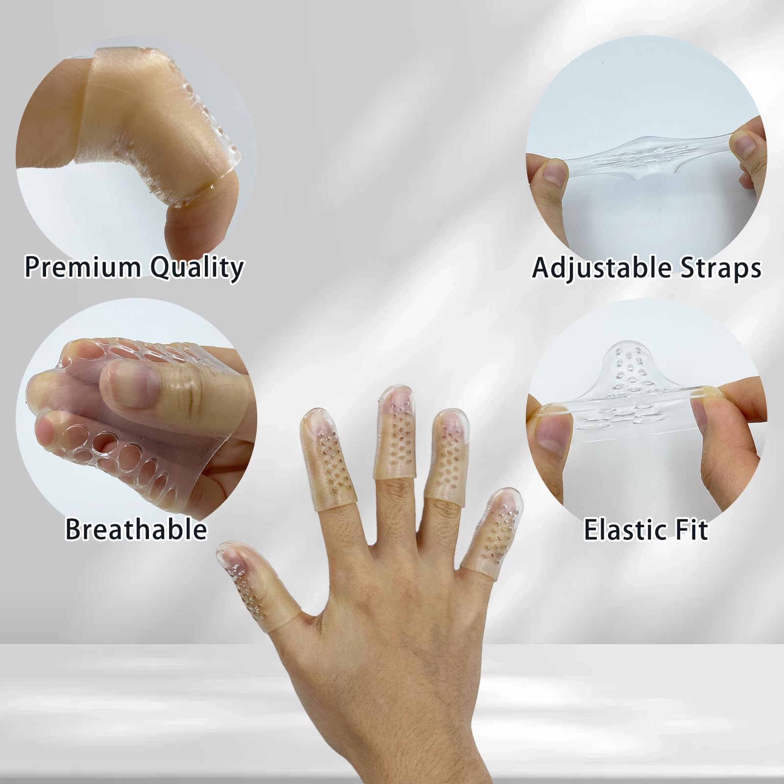20 Protecteurs Doigts En Gel Silicone | Pour Crevasses Et Arthrite | Respirants
