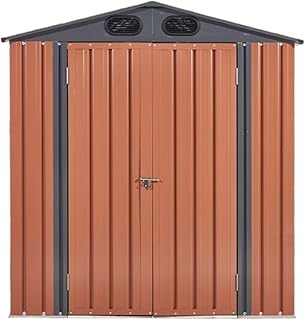 Garden Sheds 6x4ft Storage Shed, Outdoor Galvanized Steel Shed, Outside Garden Tool Storage House with Lockable Door, for Patio, Backyard Outdoor Storage Sheds