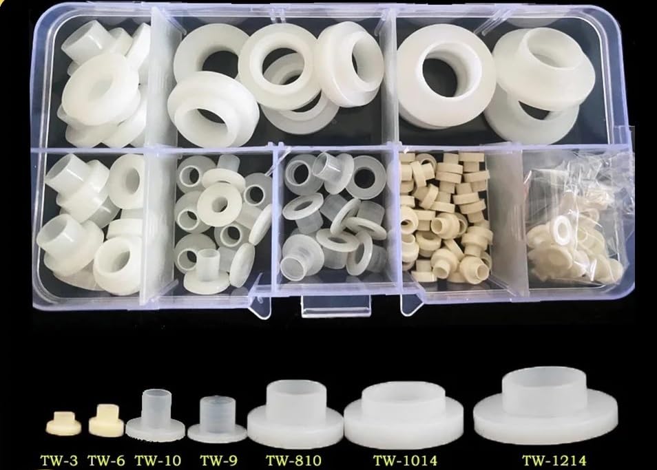 M2 M3 M4 M5 M6 M8 M10 M12 M14 M20 PVC Washers Set Hard Plastic Nylon Gasket Transparent Insulation Flat Paded Assortment Kit(Nylon black 1set)