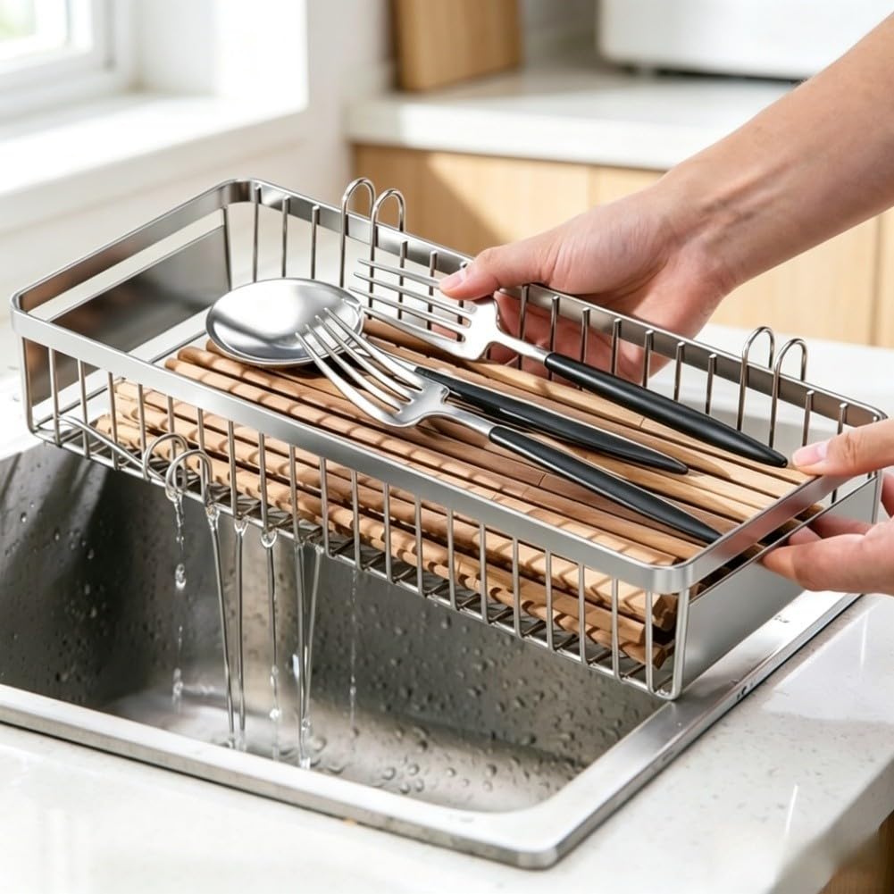 Soporte para cubiertos de pared gancho cocina plata