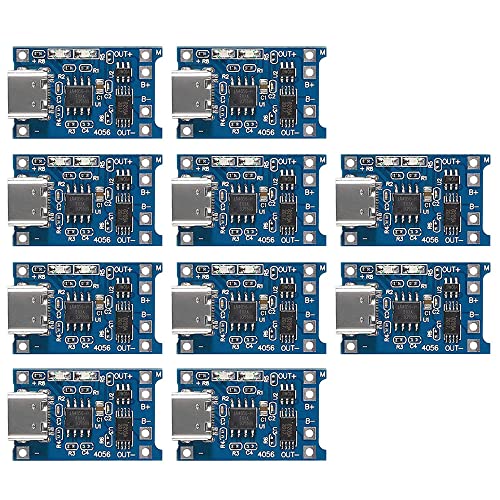 Gebildet 10st Type-C USB 5V 1A Ingångsgränssnitt 18650 Lithium Battery Charging Board, Laddningsmodul med Dual Protection Function