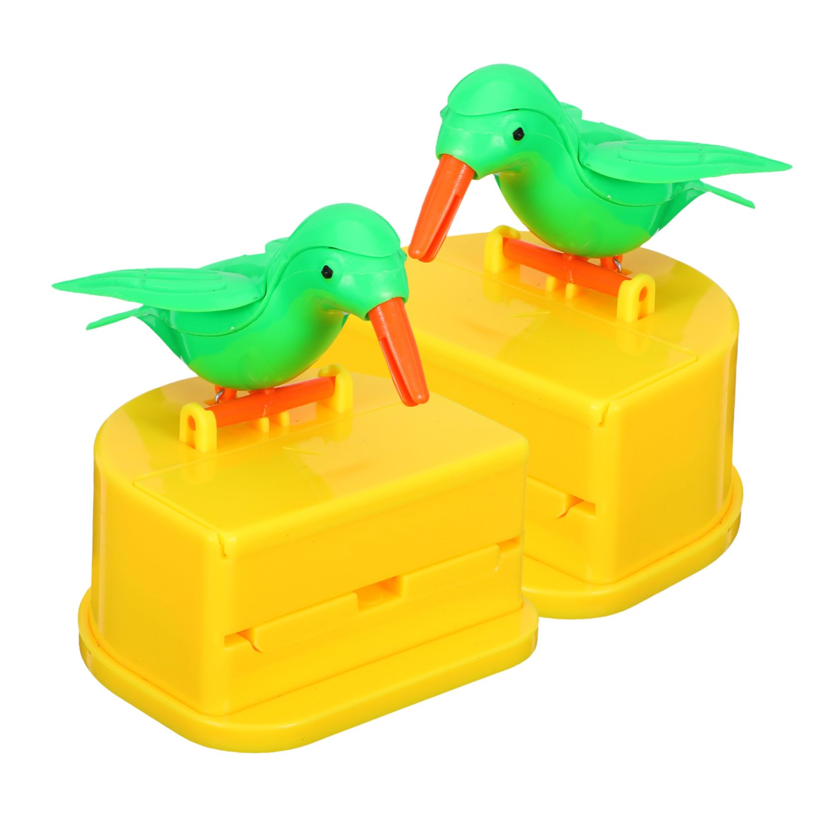 Cabilock Boîte à Cure-dents Automatique Distributeur de Cure-dents Poussoir en Plastique D'oiseau Lot de 2 Pièces Décoratif pour Maison et Pique-niques en Extérieur