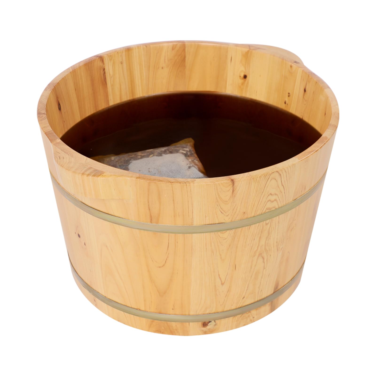 Fußbadewanne aus Holz, 36.5X25cm Fußbadeimer, Fußsprudelbad Holz Massiv, Fußbadewanne Vintage, Ideal für Wellness, Entspannung, Handgefertigt