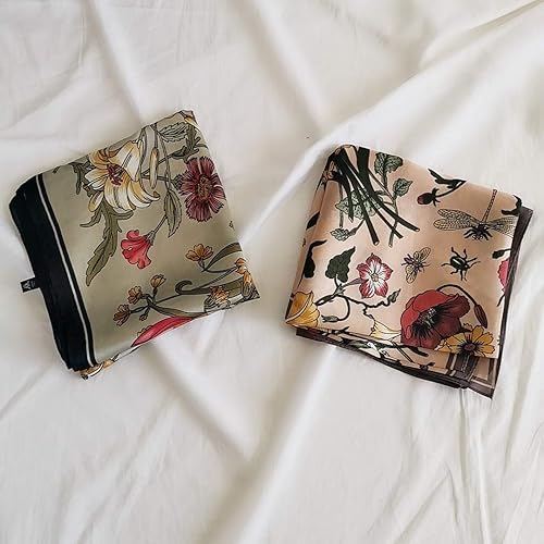 Miniatura 178 de FONYVE - Pañuelo de satén sedoso de tamaño mediano para mujer, cuadrado, 27.5 x 27.5 pulgadas