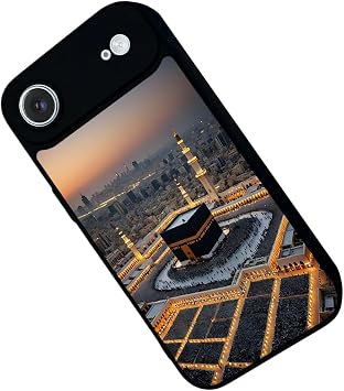 Apple iPhone Air ile Uyumlu Siyah Silikon Kılıf, Mekke-Kabe Baskılı, Çiziklere ve Darbelere Karşı Koruma