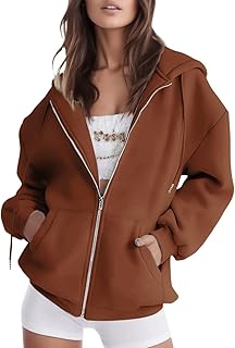 2025 Mujeres Casual Sólido Manga Larga Cremallera Capucha Bolsillo Sudaderas Tops Contraindicaciones K Suéter