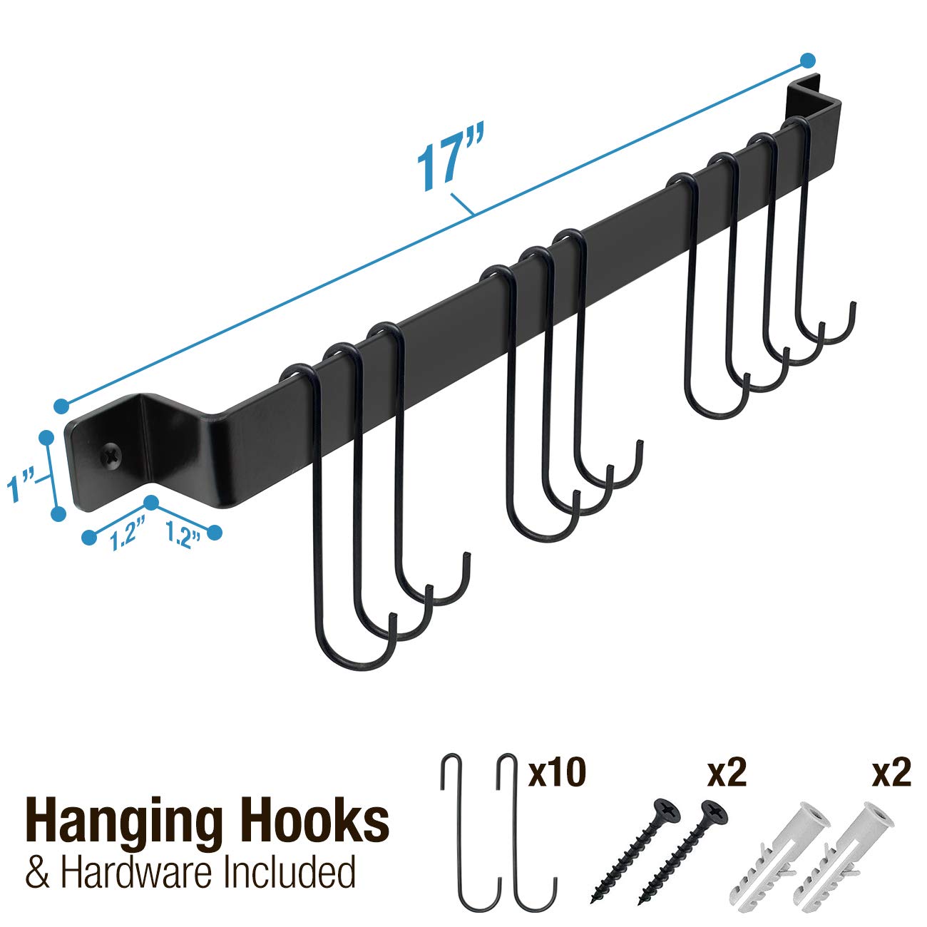 Sorbus Kitchen Rail Bar - Organize Your Pots & Pans -4