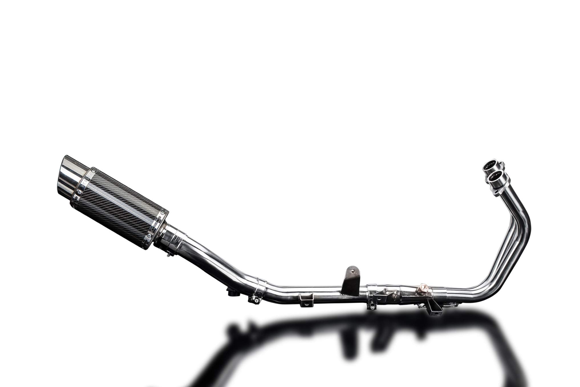 Delkevic Full 2-1 compatible with Honda CBR500R CB500F CB500X Mini 8" Carbon Fiber Round Muffler Exh