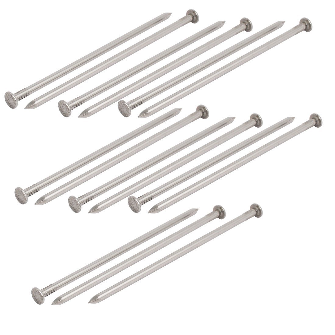 Aexit 6-inch Length Fastener 304 Stainless Steel Cement Wood Sliding Nail Silver Tone 15pcs Model:39as358qo19
