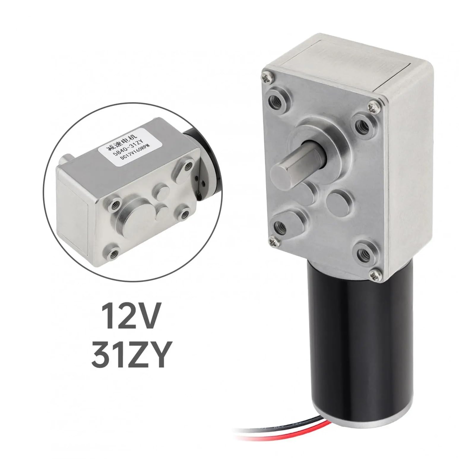 5840-31ZY DC Schneckengetriebe, elektronischer Anlasser, 12 V, selbstsichernd, umgekehrtes Turbinengetriebe, elektronischer Anlasser, 27 U/min