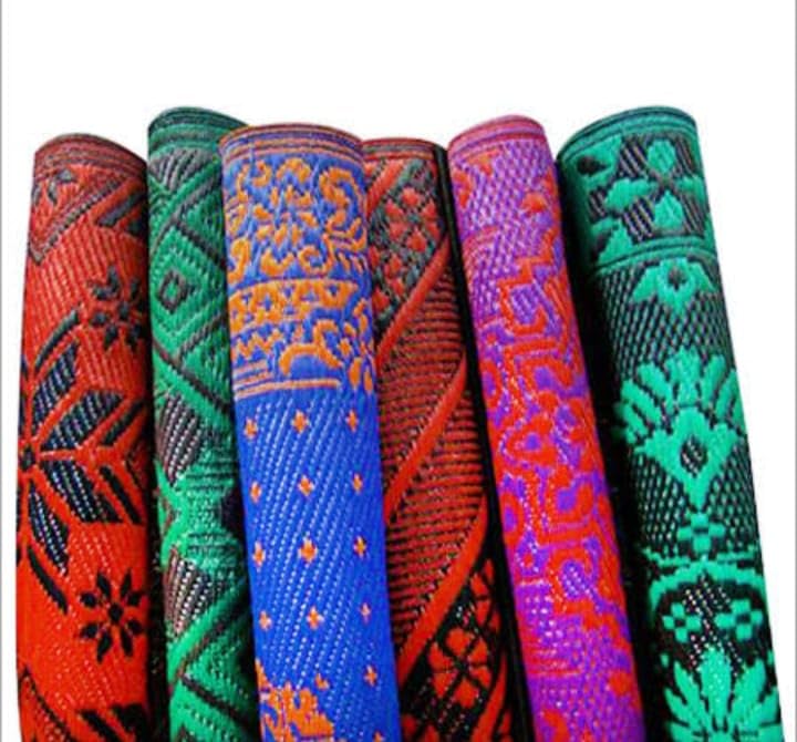 Multipurpose Plastic Chatai Mats 4x6 Ft | Waterproof, Fade & Stain Resistant Floor Mat for Sleeping, Living Room, Picnic & Outdoor Use (Design - 12)