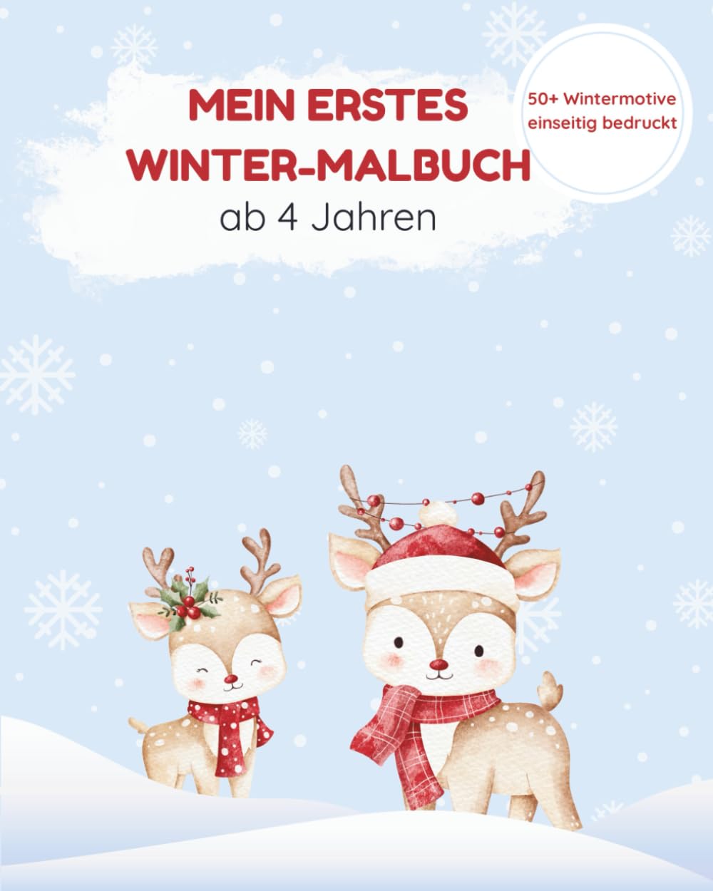 Mein erstes Winter-Malbuch ab 4 Jahren: Große Ausmalbilder mit Such- & Zählspielen | Einseitig bedruckt