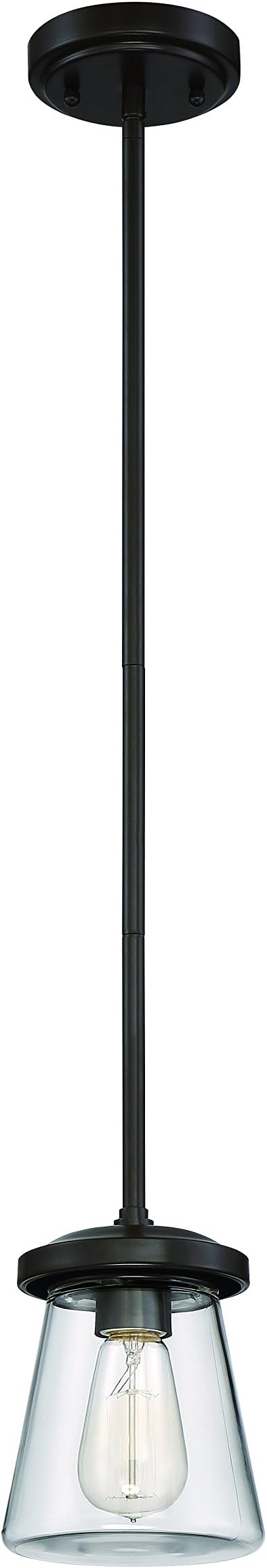 MPC29-OSB Mini Pendant Single Ceiling Light, 5.5" x 5.5" x 46"