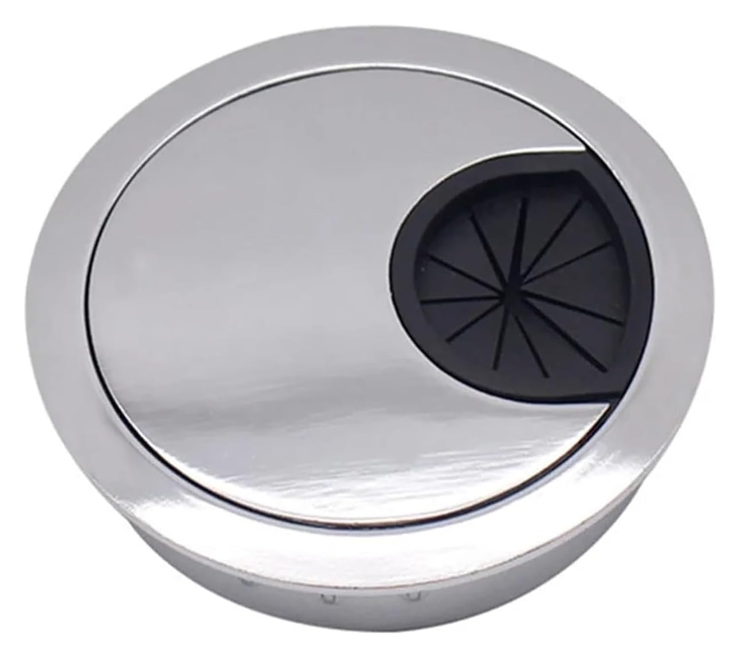 Desk Grommet,Desk Table Grommet Zinc Alloy Desk Wire Hole Cover Base Computer Grommet Table Cable Outlet Port Surface Line Box Organizer Furniture Hardware(Brushed,53MM)