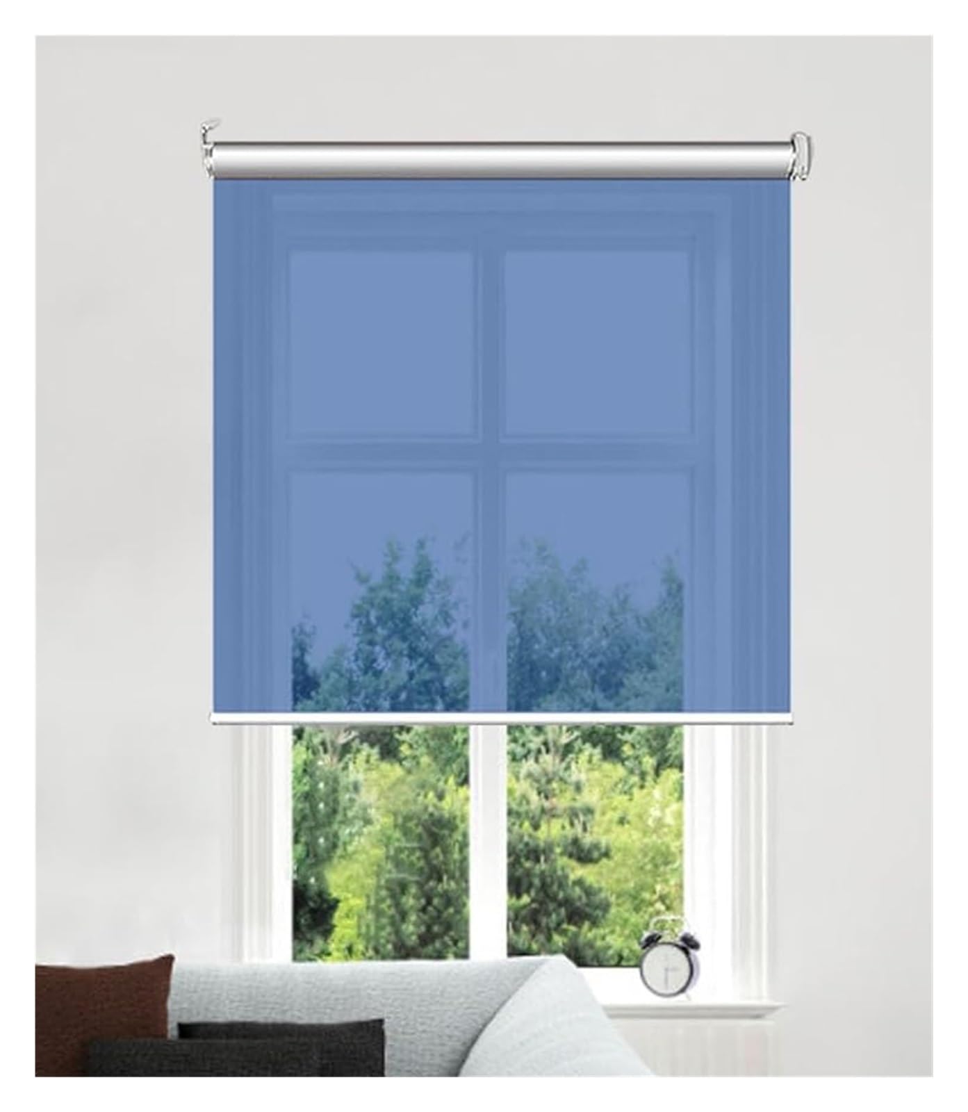 Generic Reflective Window Shade Pull Down Tinting Sunshade Blinds One Way See Through Drape For Office Bathroom Indoor Patio Thermal Insulation Curtain(150x230cm)