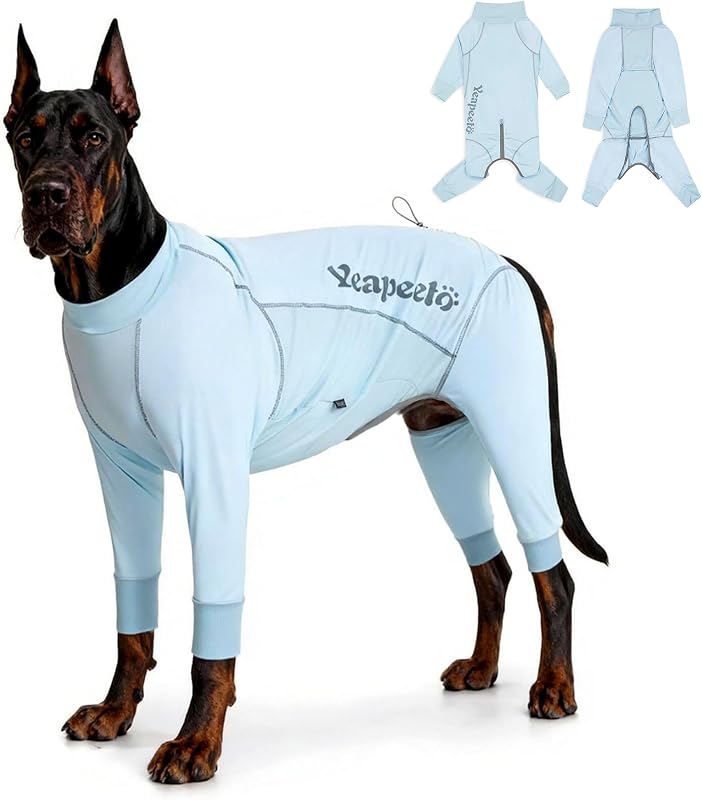 Macacão para Cães com Proteção Solar UPF 50+ e Secagem Rápida Yeapeeto Ice Blue 7X-Large