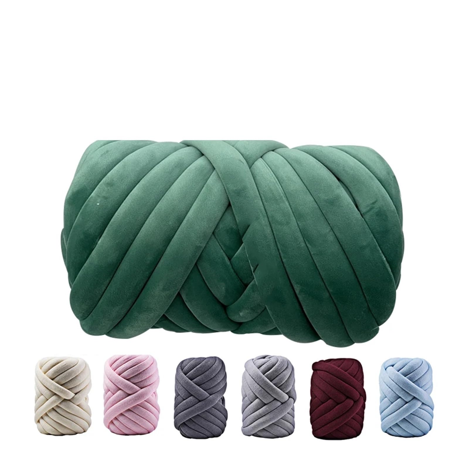 Gomitolo di lana velluto grosso, 1 kg, 1000 g, spesso, super voluminoso, adatto per lavori a maglia a mano, uncinetto, morbido cotone fai da te, adatto per coperte (1000 g-18)