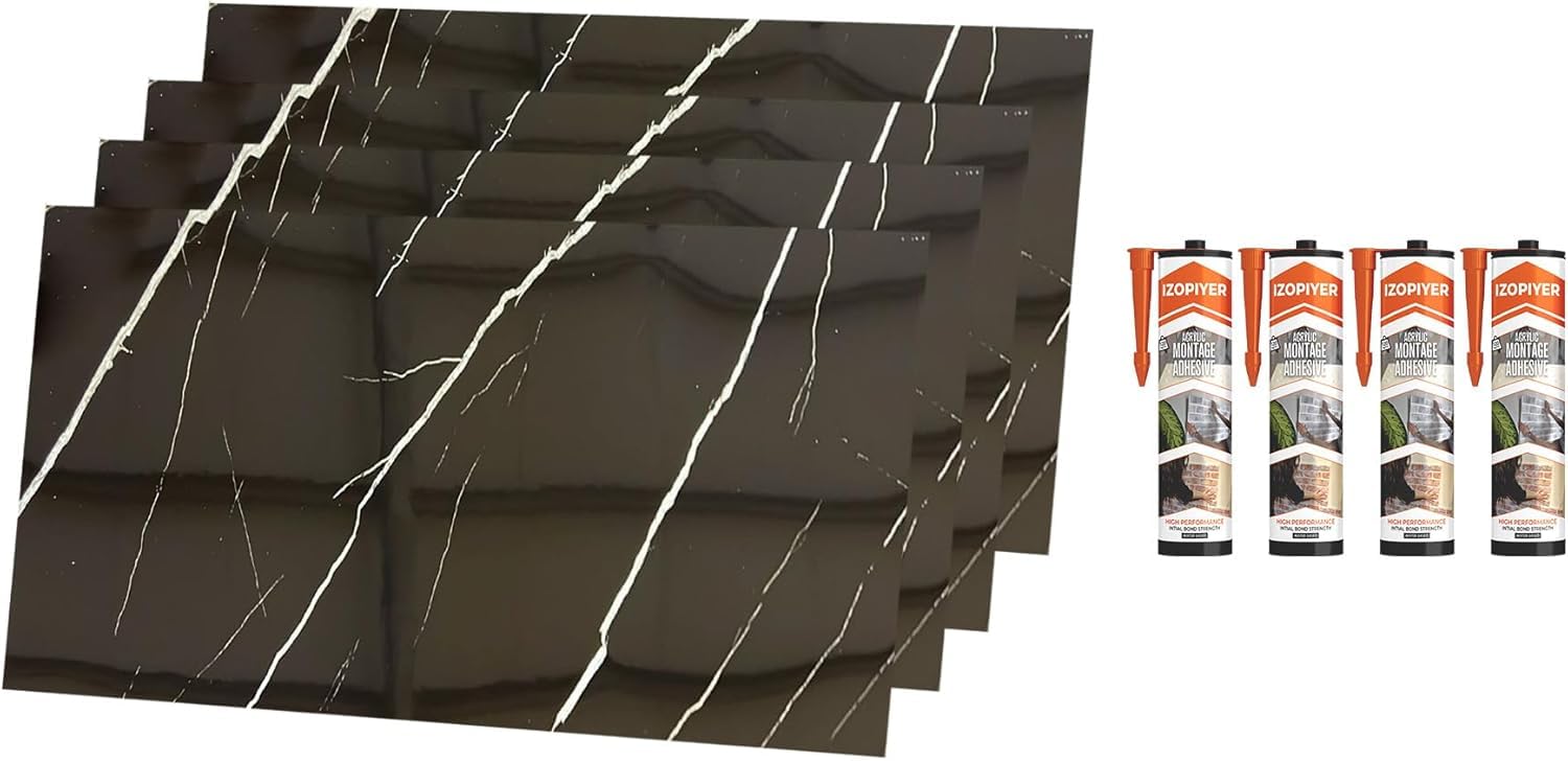 Pannelli Murali Effetto Marmo IZODEKOR - 4 Pezzi 120x60cm Per Bagno, Cucina O Doccia - Foto 8