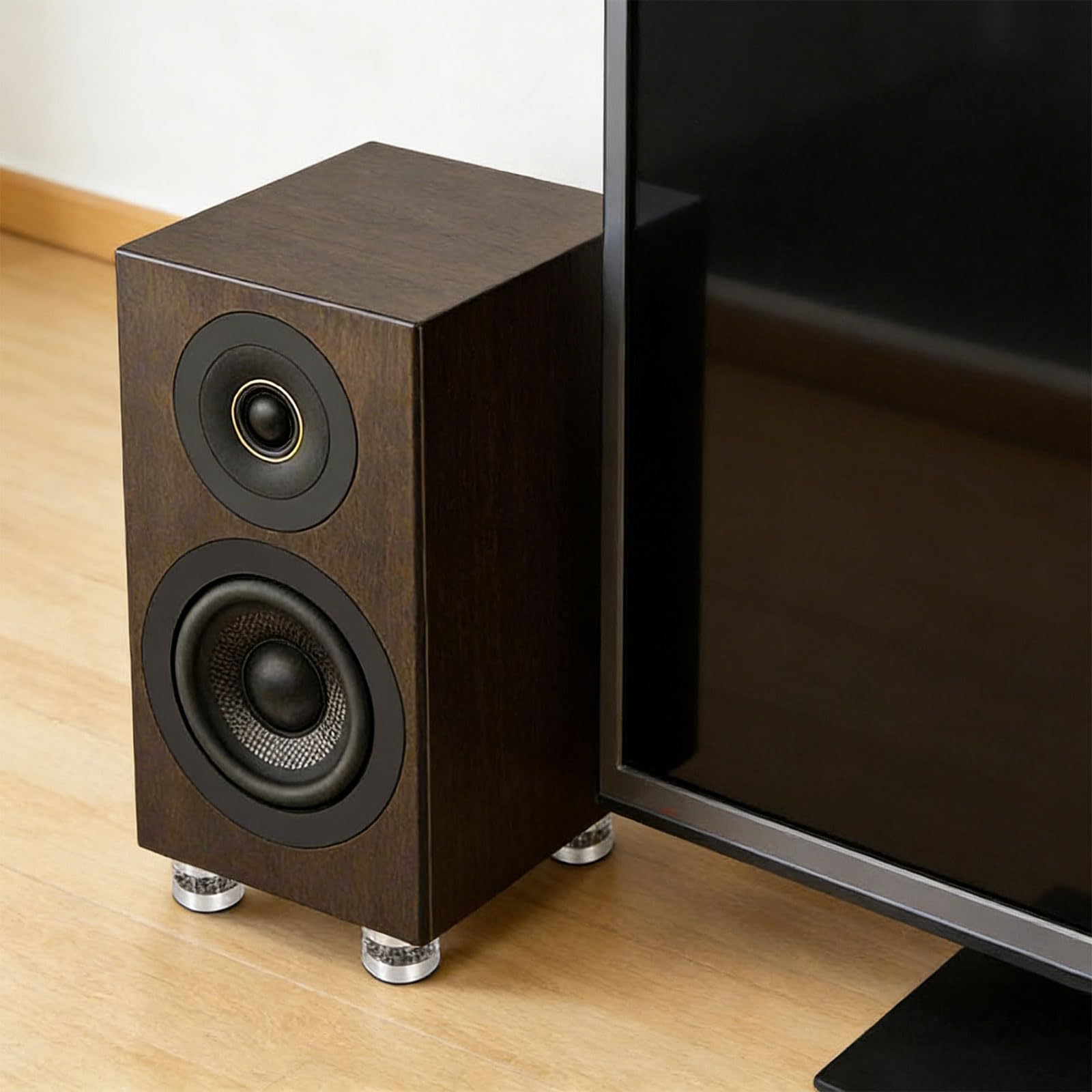 Piedini professionali per assorbire gli urti, base in gomma antiscivolo, 4 pezzi, design in alluminio, cuscinetti per smorzamento delle vibrazioni per lettori HiFi