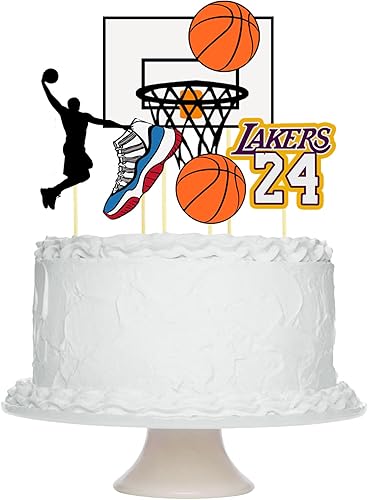 Miniatura 6 de Suministros para fiestas de baloncesto con texto en inglés Happy Birthday, decoración de pastel de baloncesto y globos temáticos de baloncesto para