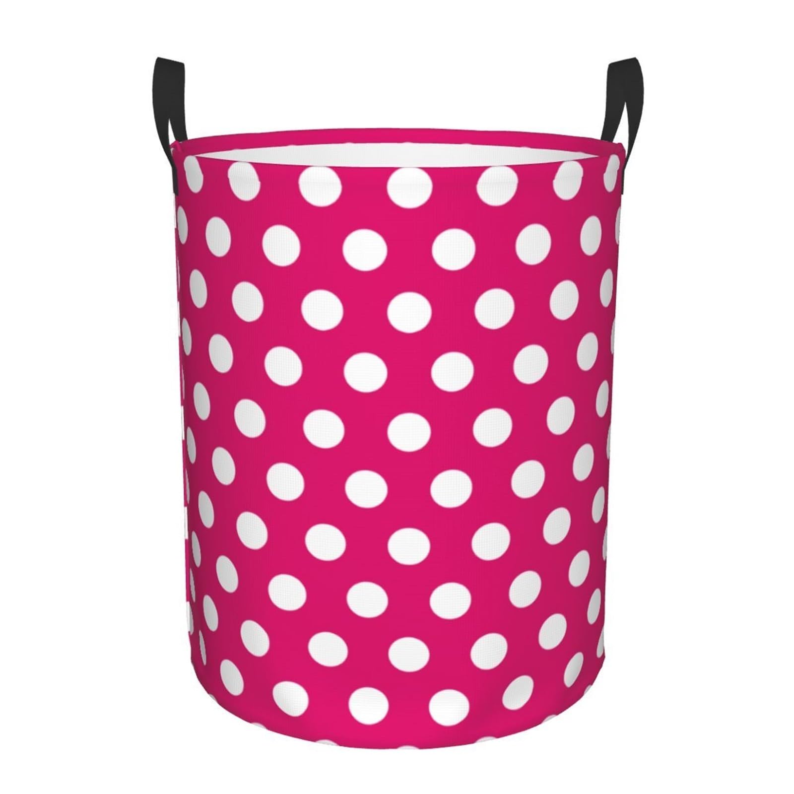 Fabric laundry hamper Polka Dots Pattern Laundry Basket Foldable Clothes Hamper Storage Bin for Family(Color1,50x40 cm)
