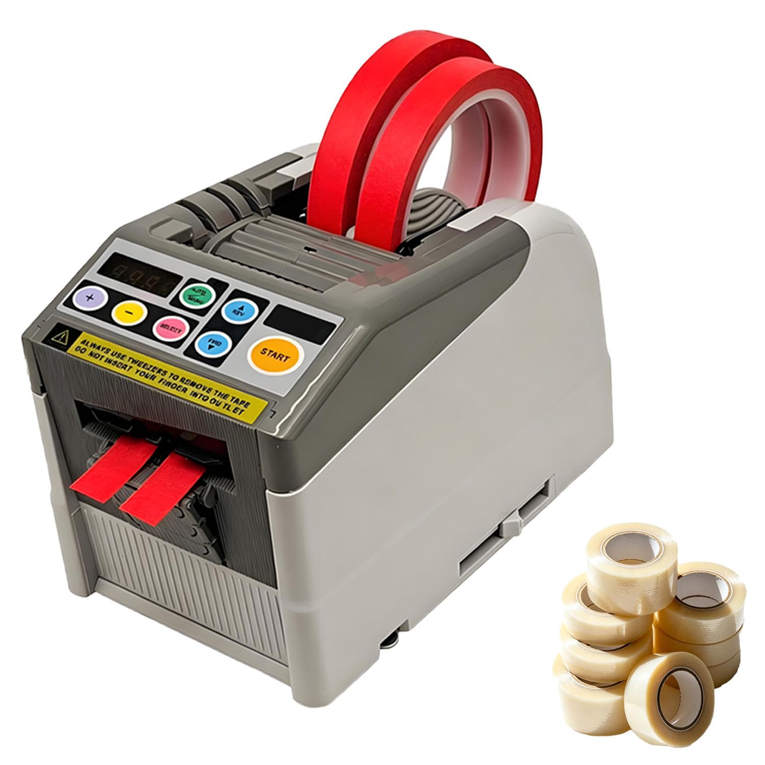 Dispenser Automatico di Nastro Adesivo Multi-Formato con Pannello Digitale Plastic | Compatibile con nastri di diverse larghezze e materiali.Strumento versatile per imballaggio, sigillatura e lavori creativi