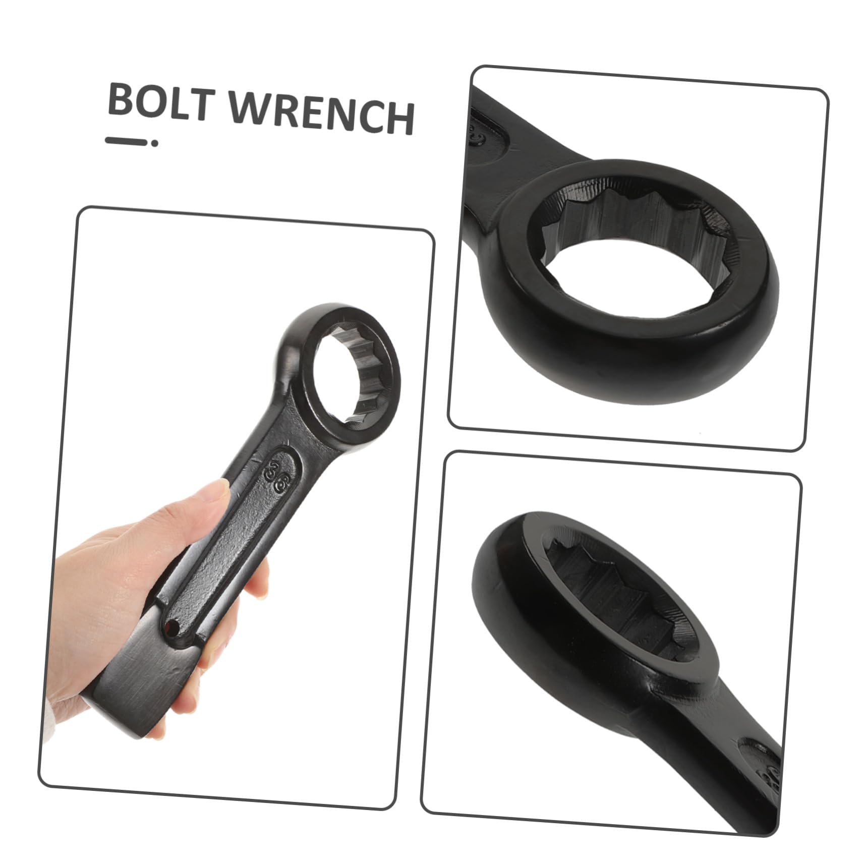 Clé à Cliquet à Œil 36mm en Acier Noir, Robuste pour Entretien Mécanique