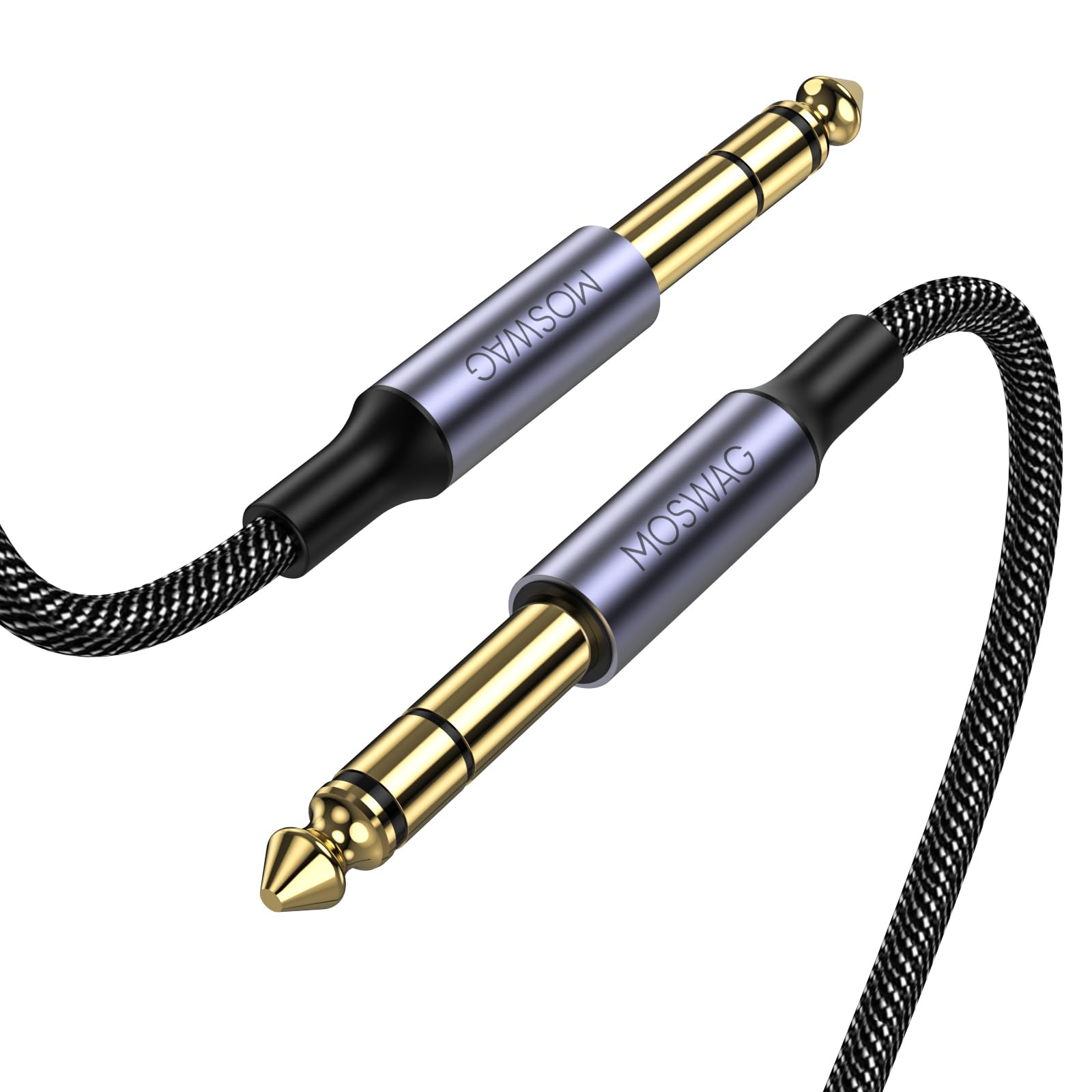 TRS Cable 1/4 10Ft/3M, 6.35mm trs to 6.35mm (1/4) trs Instrument Cable for Electric Guitar,Mandolin, Bass, Amplifier, Keyboard, Mixing Desks Equalizer