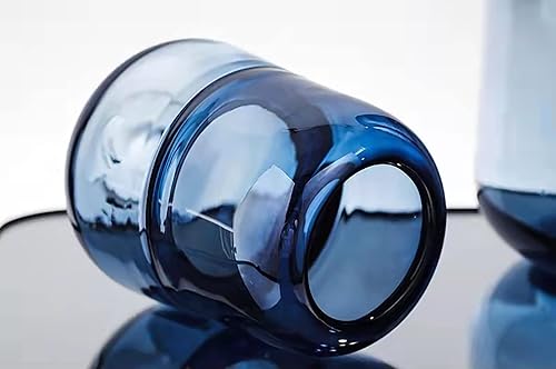 Miniatura 4 de Jarrón minimalista moderno, jarrón de cristal, jarrón, florero de flores, florero seco (azul