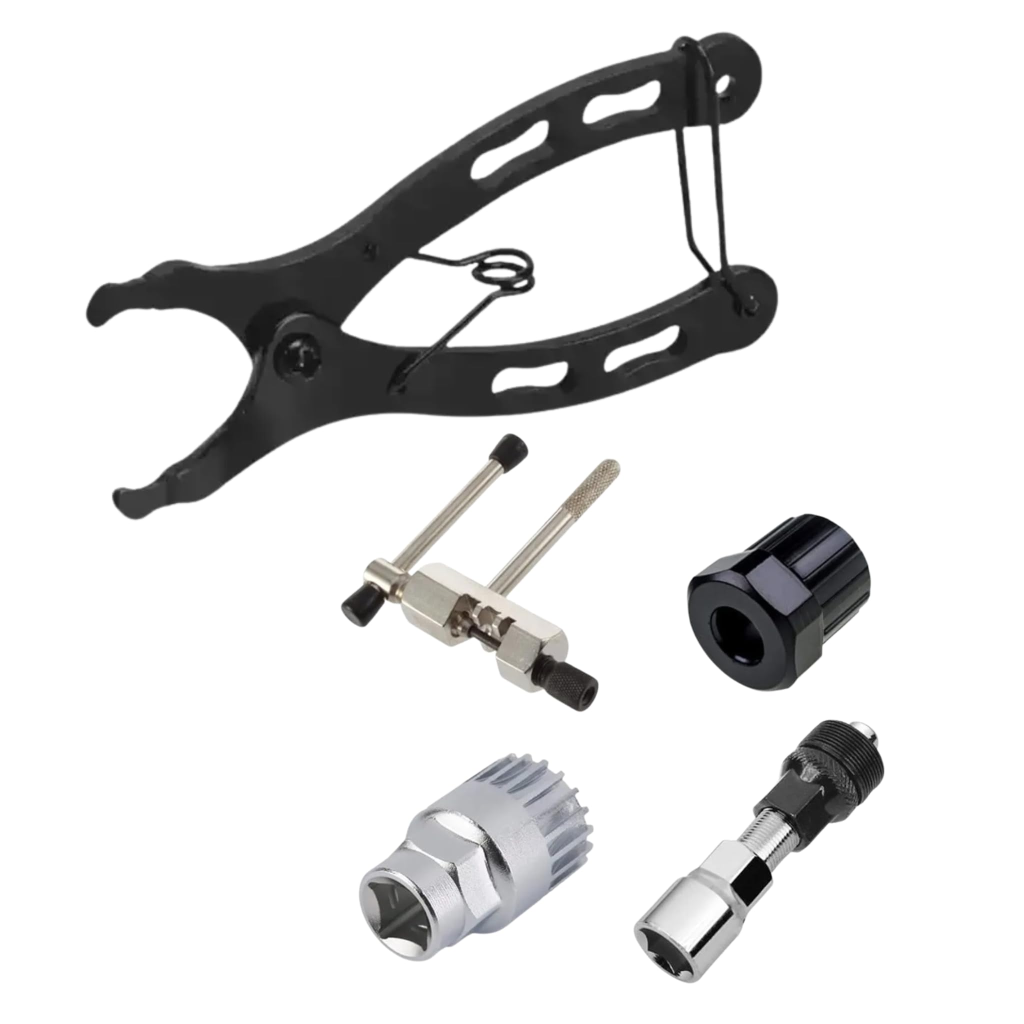 FCC Racing 5-in-1 Bike Repair Tool Kit Crank Puller Bottom Bracket Remover Chain Breaker & Freewheel Opener,Mini Bicycle Chain Link Plier Universal Cycling Maintenance Tools for MTB,Road,Hybrid Bikes
