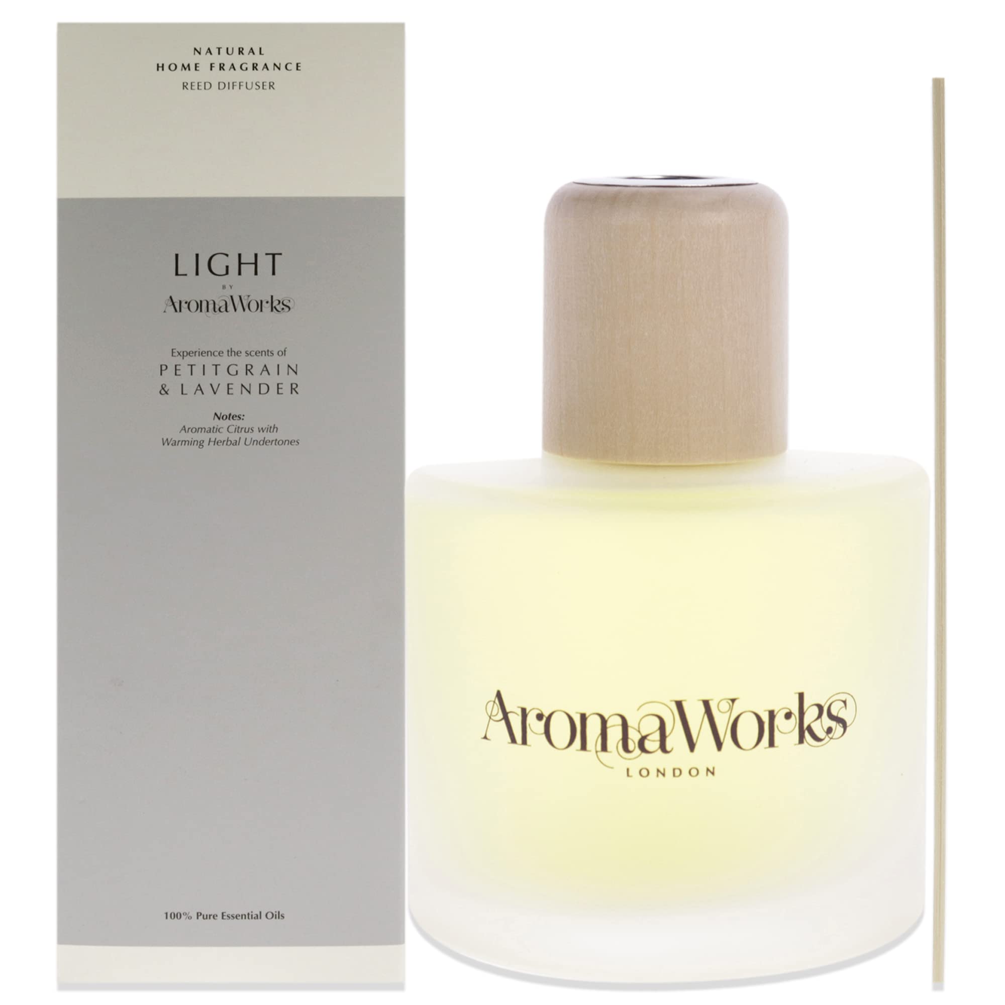 AromaWorks Light Reed Diffuser 200ml, Petitgrain & Lavender