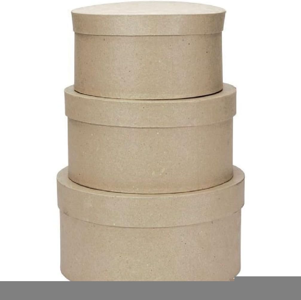 New PaperMache Round Box Set Home & Kitchen