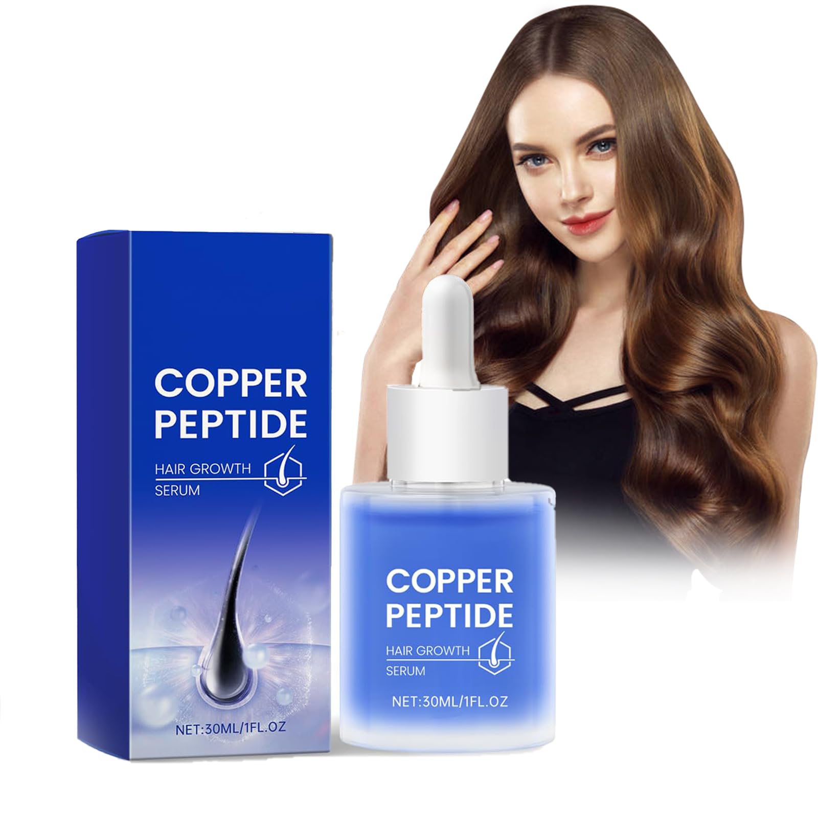 Copper Peptide Hair Serum, Hair Growth Serum, Copper Peptide Serum Against Hair Loss, Natural Hair Oil