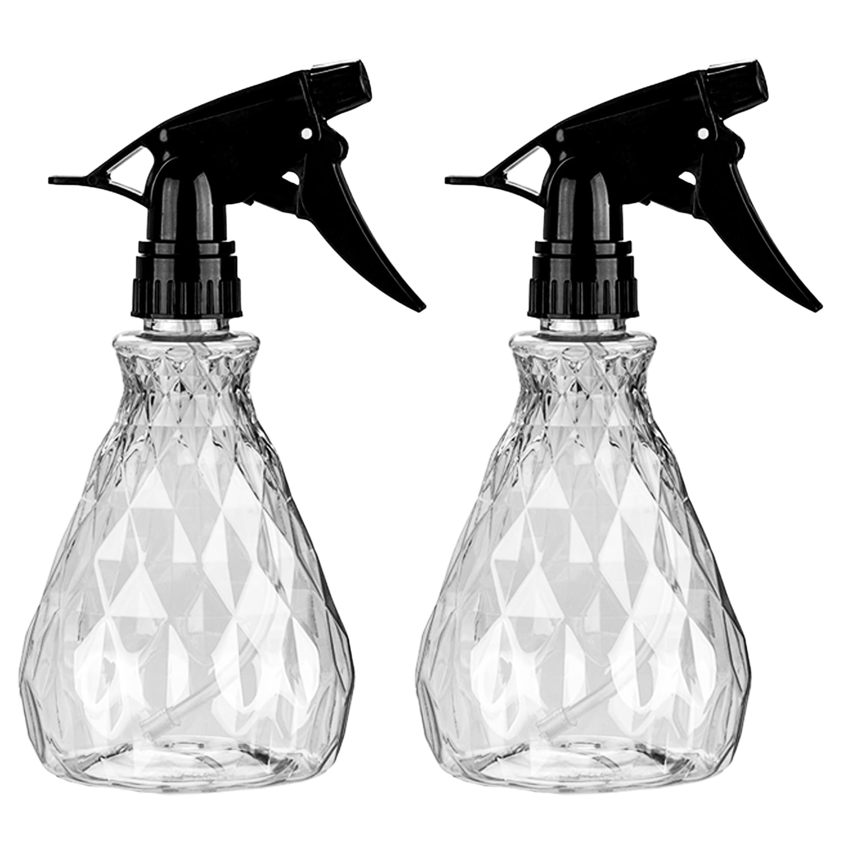wugongshan 2 Pcs Spray Bottles, 500 ml/17 oz Empty Water Spray Bottles, Plastic Reusable Adjustable Mist Sprayer Squirt Bottles Containers Refillable