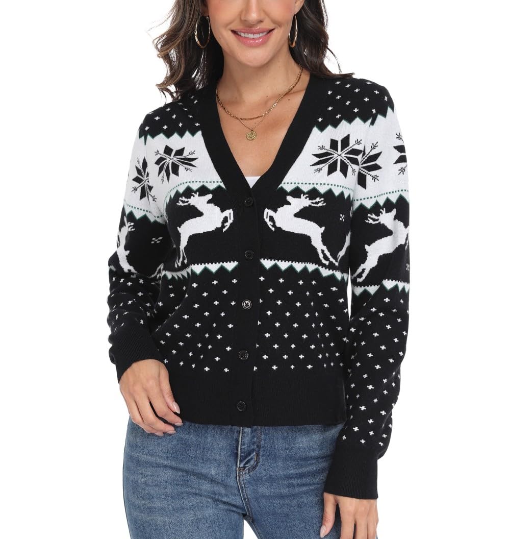 PrinStory Vest Dames Open Voorkant Gebreid Lange Mouwen Vrijetijdstrui Met Knopen Dames Lange Mouwen Gebreide Trui Cardigan, XL