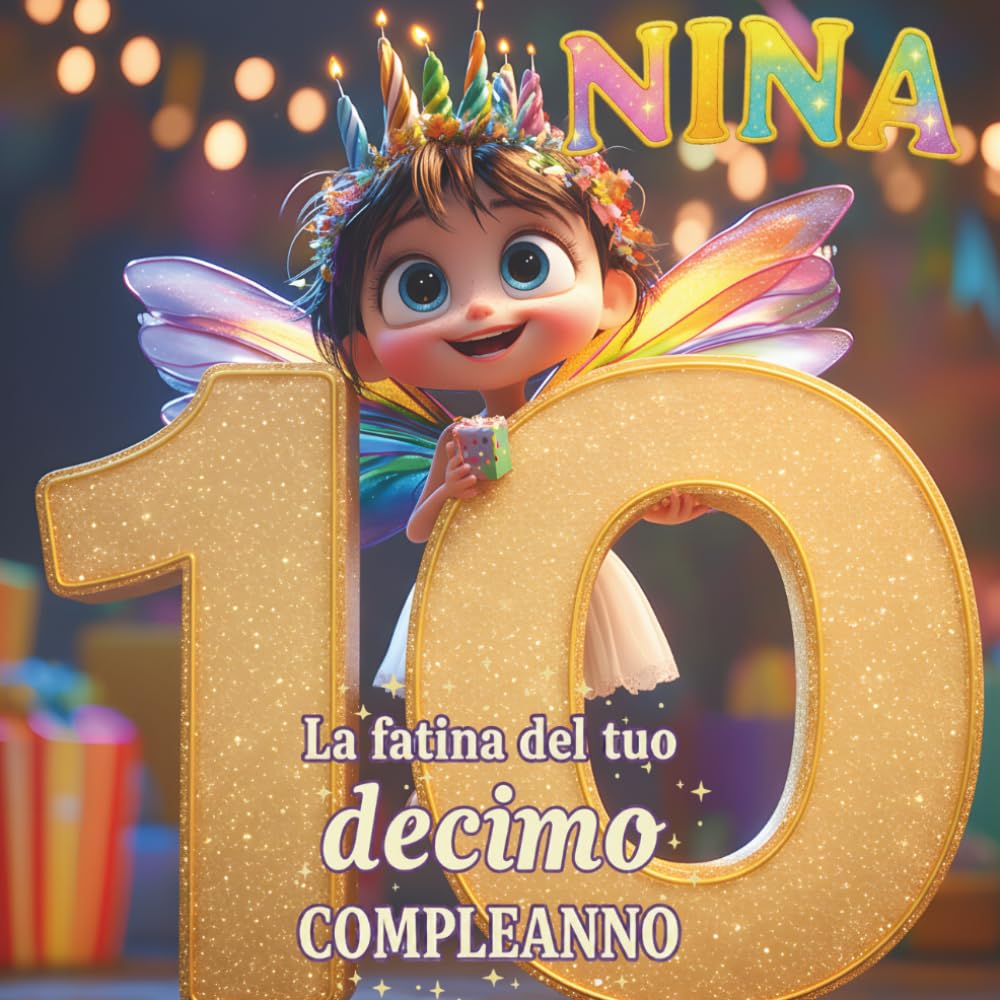 Nina, la fatina del tuo decimo compleanno: Libro personalizzabile per bambino e bambina, regalo originale per decimo compleanno
