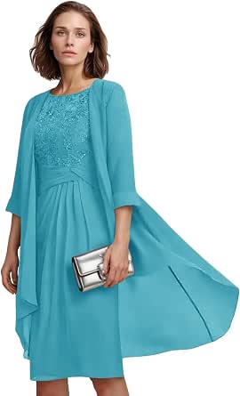 Amazon.com: Sequin Chiffon Mother of The Bride Dresses for Wedding Long